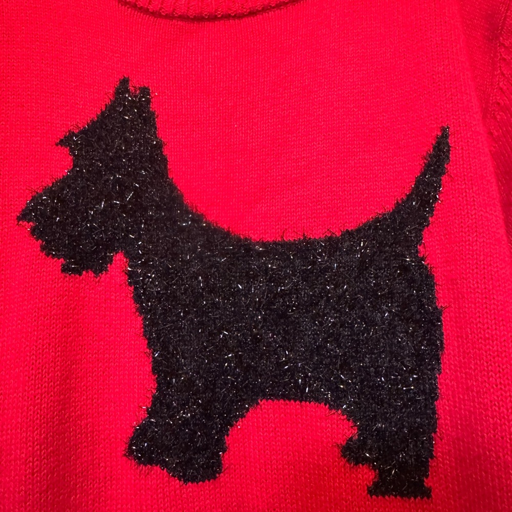 Laura Scott Red Scottie Dog Sweater Women’s 2X Pullover Top - Picture 4 of 4